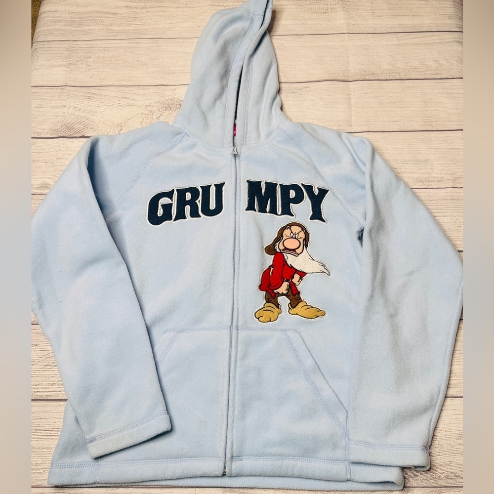 The Wonderful World Of Disney Grumpy Snow White 7 Dwarfs Fleece Zip Up‎ Hoodie S